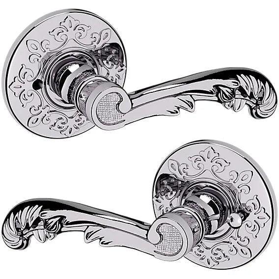 Baldwin Estate 5121 Privacy Lever with R012 Rosette in Polished Chrome finish