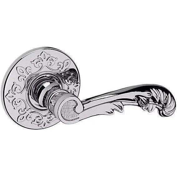 Baldwin Estate 5121 Right Handed Half Dummy Lever with R012 Rosette in Polished Chrome finish