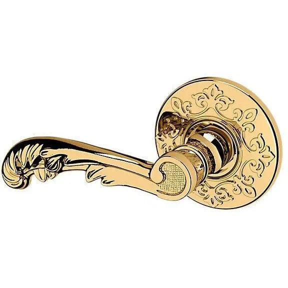 Baldwin Estate 5121 Left Handed Half Dummy Lever with R012 Rosette in Unlacquered Brass finish