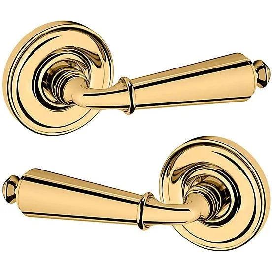Baldwin Estate 5125 Full Dummy Lever with 5048 Rosette in Lifetime Polished Brass finish