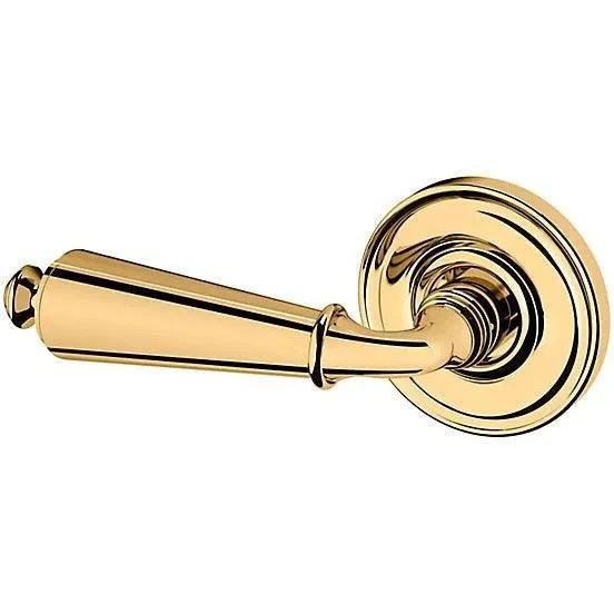 Baldwin Estate 5125 Left Handed Half Dummy Lever with 5048 Rosette in Unlacquered Brass finish