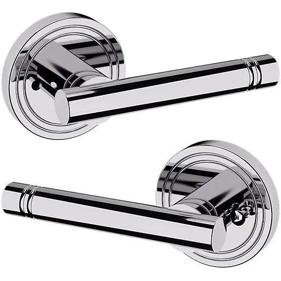 Baldwin Estate 5138 Privacy Lever with 5047 Rosette in Polished Chrome finish