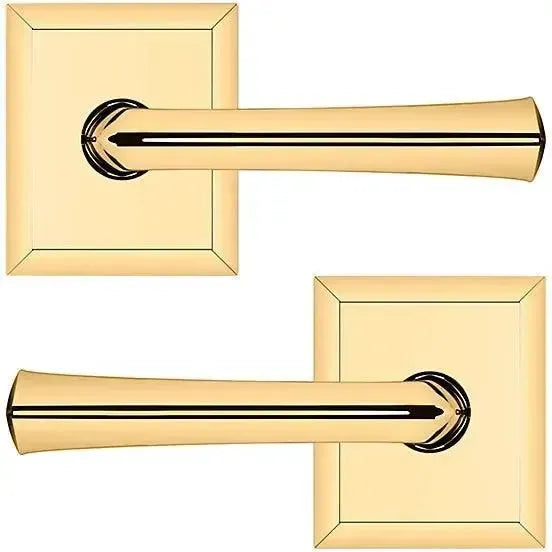 Baldwin 5141 Lever with R033 Rosette in Unlacquered Brass finish