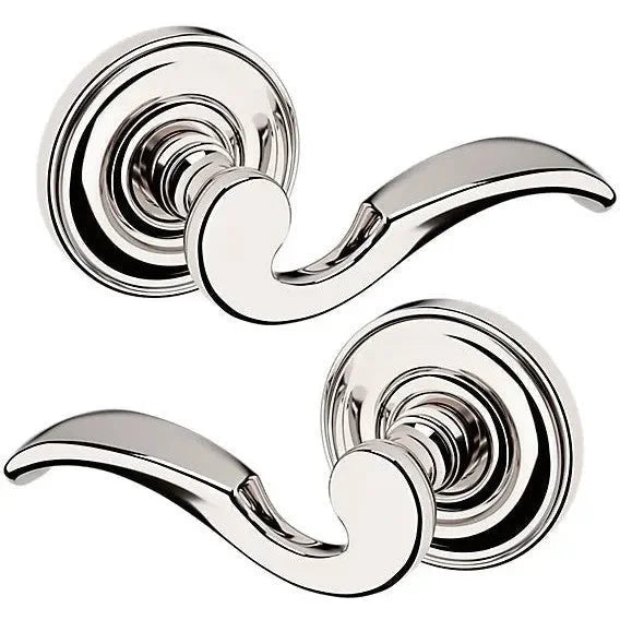Baldwin Estate 5152 Full Dummy Lever with 5017 Rosette in Lifetime Polished Nickel finish