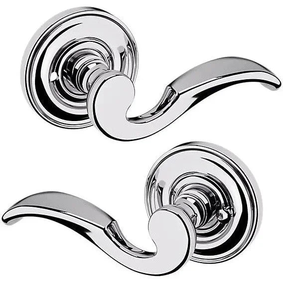 Baldwin Estate 5152 Privacy Lever with 5017 Rosette in Polished Chrome finish
