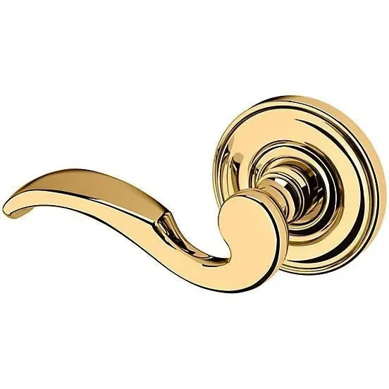 Baldwin Estate 5152 Left Handed Half Dummy Lever with 5017 Rosette in Unlacquered Brass finish