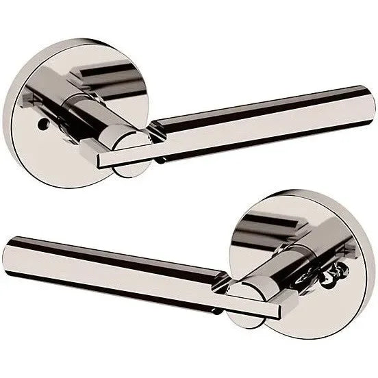Baldwin Estate 5161 Privacy Lever with 5046 Rosette in Lifetime Polished Nickel finish