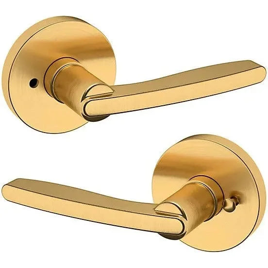 Baldwin 5164 Houston Lever with 5046 Rosette Lifetime Satin Brass