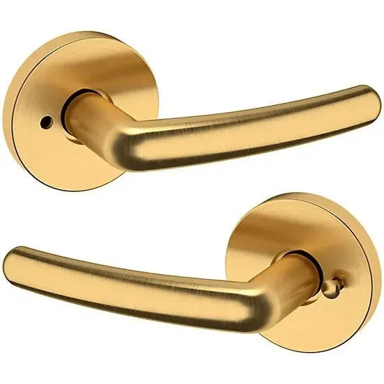 Baldwin Estate 5165 Privacy Lever with 5046 Rosette in Lifetime Satin Brass finish