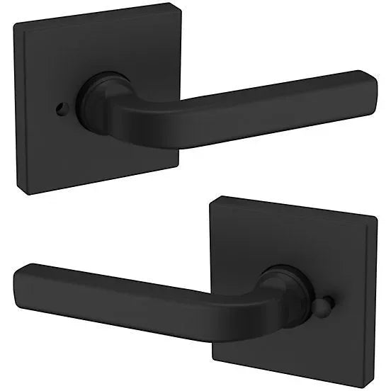 Baldwin Estate 5190 Privacy Lever with R017 Rosette in Satin Black finish