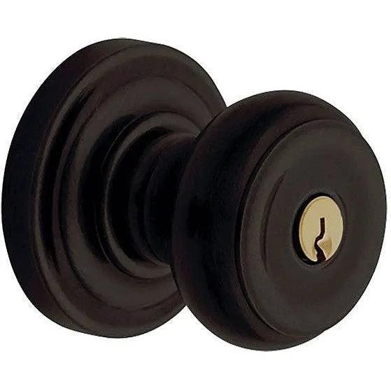 Baldwin 5210 Keyed Colonial Knob with Classic Rosette Oil Rubbed Bronze