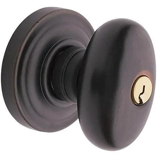 Baldwin 5225 Keyed Egg Knob with Classic Rosette Venetian Bronze