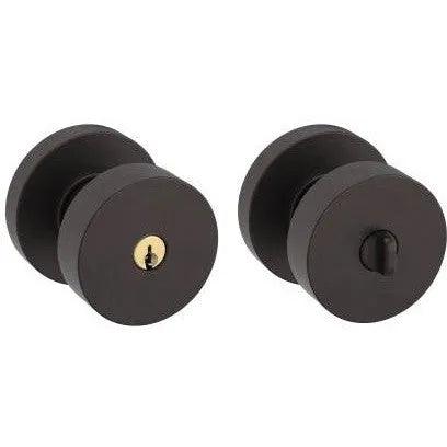 Baldwin 5230 Minneapolis Keyed Knob with Round Rosette Satin Black