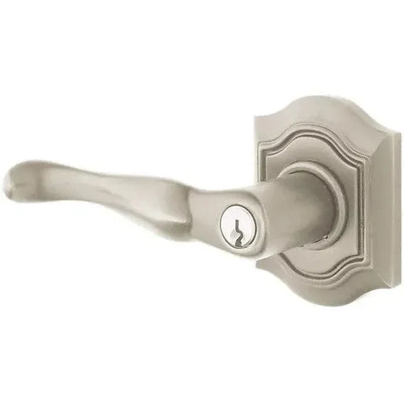 Baldwin Estate 5237 Keyed Bethpage Left Handed Lever with Bethpage Rosette in Lifetime Satin Nickel finish
