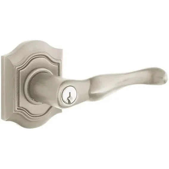 Baldwin Estate 5237 Keyed Bethpage Right Handed Lever with Bethpage Rosette in Lifetime Satin Nickel finish