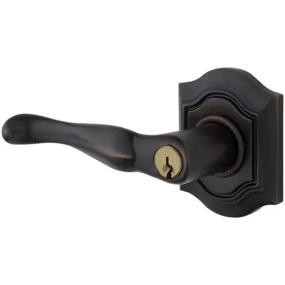 Baldwin Estate 5237 Keyed Bethpage Left Handed Lever with Bethpage Rosette in Oil Rubbed Bronze finish