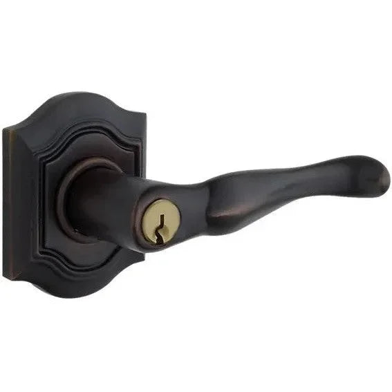 Baldwin Estate 5237 Keyed Bethpage Right Handed Lever with Bethpage Rosette in Oil Rubbed Bronze finish