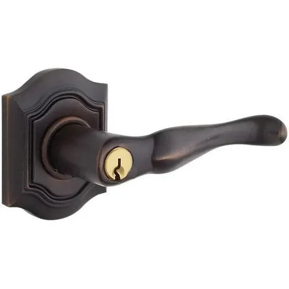 Baldwin Estate 5237 Keyed Bethpage Right Handed Lever with Bethpage Rosette in Venetian Bronze finish