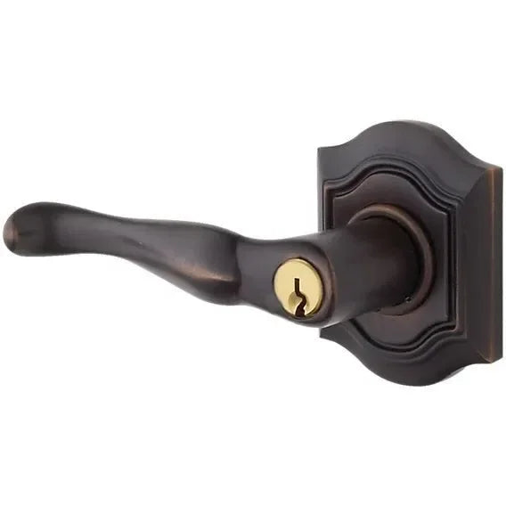 Baldwin Estate 5237 Keyed Bethpage Left Handed Lever with Bethpage Rosette in Venetian Bronze finish