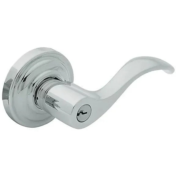 Baldwin 5255 Wave Keyed Lever with Classic Rosette Polished Chrome