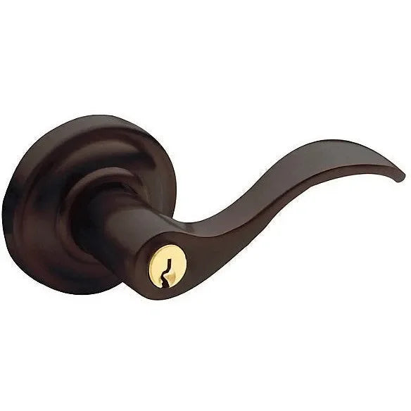 Baldwin 5255 Wave Keyed Lever with Classic Rosette Venetian Bronze