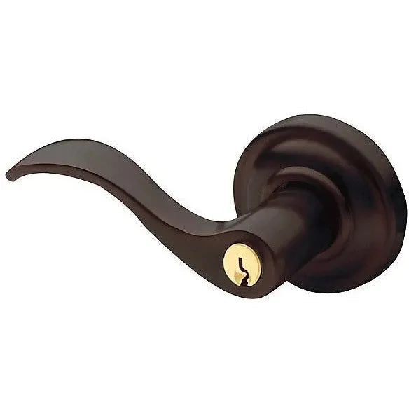 Baldwin 5255 Wave Keyed Lever with Classic Rosette Venetian Bronze