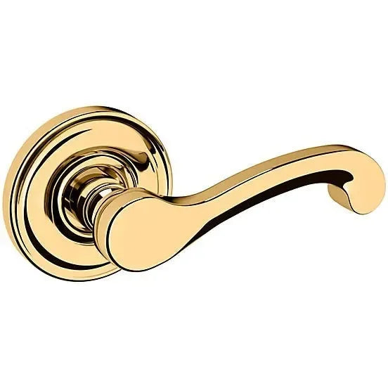 Baldwin 5445V Lever with 5048 Rosette Unlacquered Brass