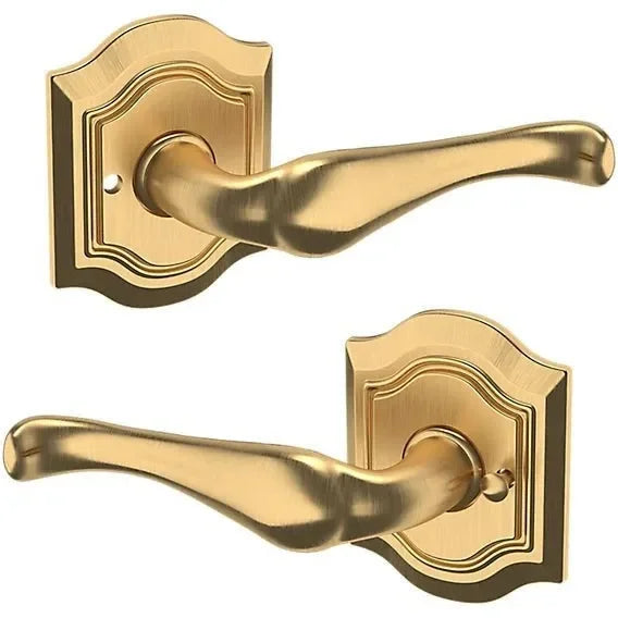 Baldwin 5447V Bethpage Lever with R027 Rosette Lifetime Satin Brass