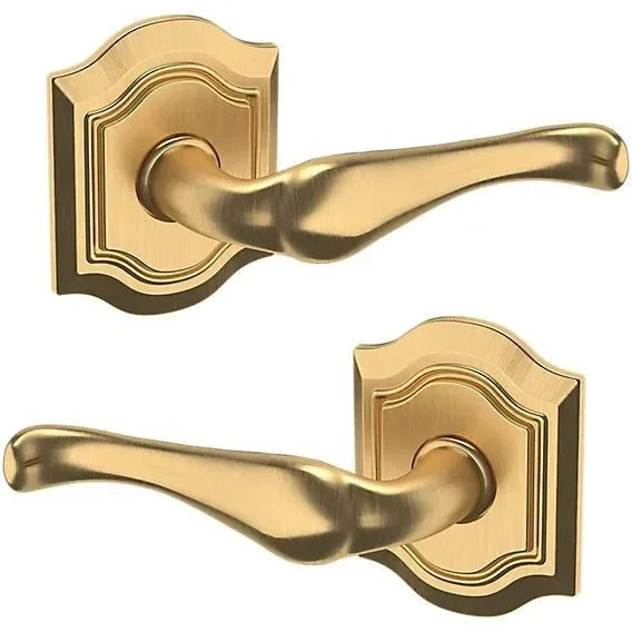 Baldwin 5447V Bethpage Lever with R027 Rosette Lifetime Satin Brass