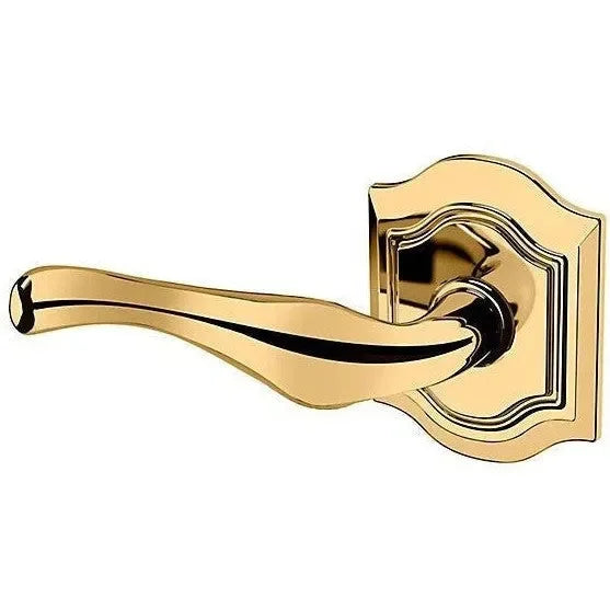 Baldwin 5447V Bethpage Lever with R027 Rosette Unlacquered Brass