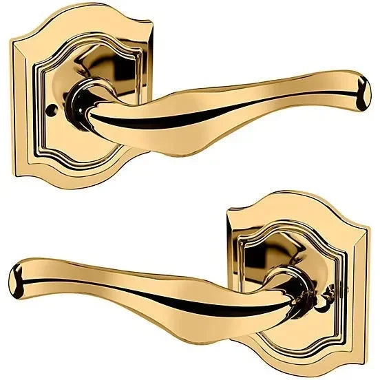 Baldwin 5447V Bethpage Lever with R027 Rosette Unlacquered Brass