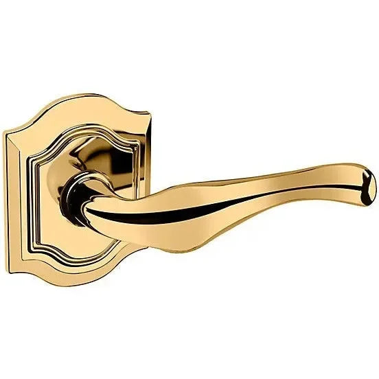 Baldwin 5447V Bethpage Lever with R027 Rosette Unlacquered Brass