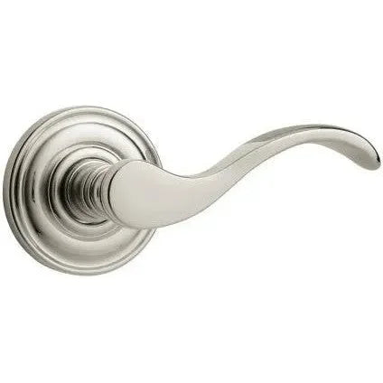 Baldwin 5455V Wave Lever with 5048 Rosette Lifetime Polished Nickel