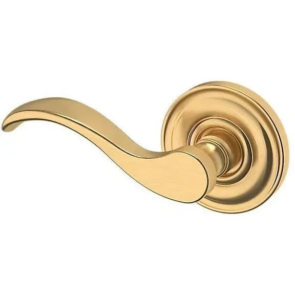 Baldwin 5455V Wave Lever with 5048 Rosette Lifetime Satin Brass