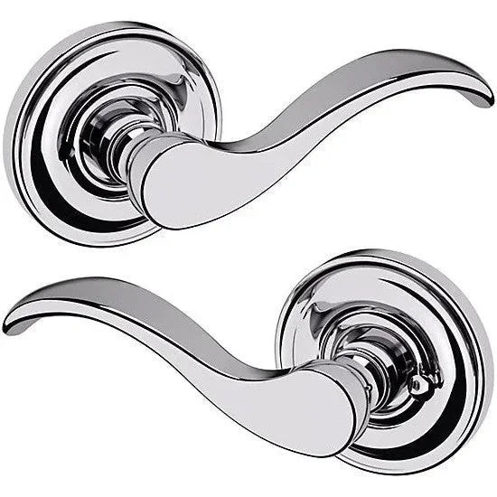 Baldwin 5455V Wave Lever with 5048 Rosette Polished Chrome