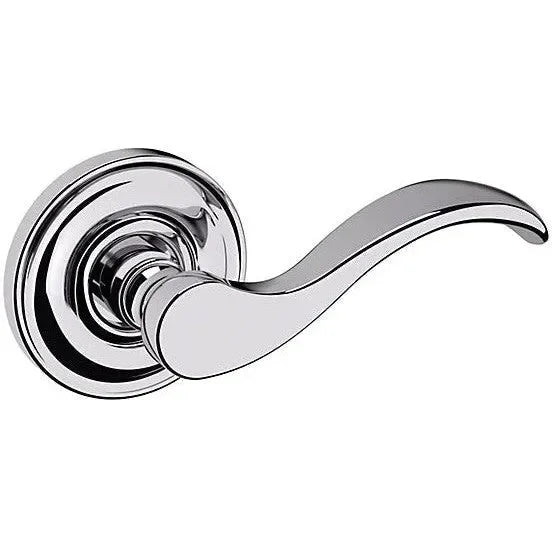 Baldwin 5455V Wave Lever with 5048 Rosette Polished Chrome