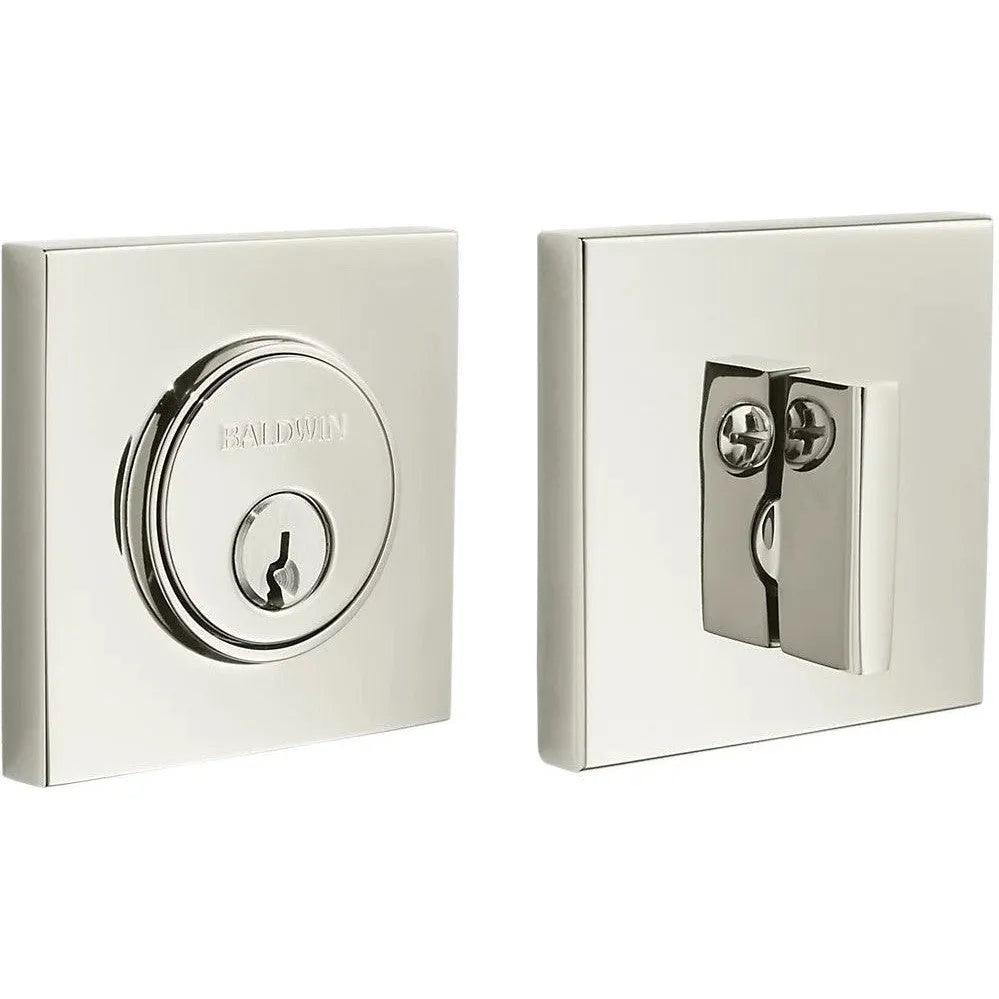Baldwin Estate 8220 Contemporary Square Deadbolt in Lifetime Polished Nickel finish