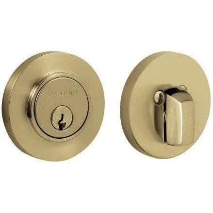 Baldwin Estate 8244 Contemporary Deadbolt in Vintage Brass finish