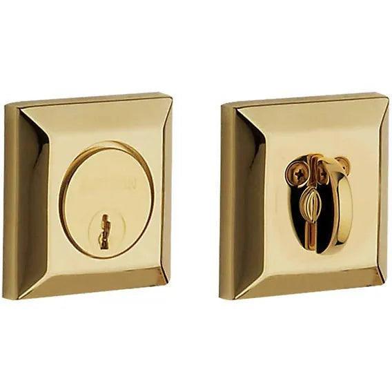 Baldwin Estate 8254 Squared Deadbolt in Lifetime Polished Brass finish