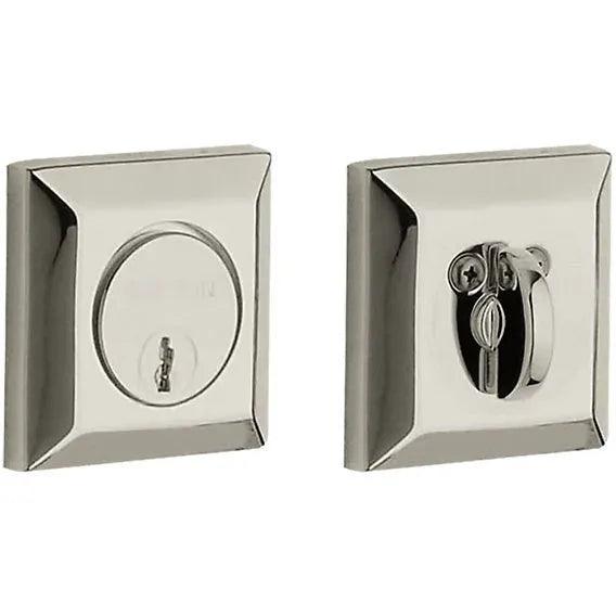Baldwin Estate 8254 Squared Deadbolt in Lifetime Polished Nickel finish