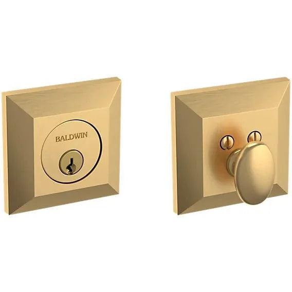 Baldwin Estate 8254 Squared Deadbolt in Lifetime Satin Brass finish