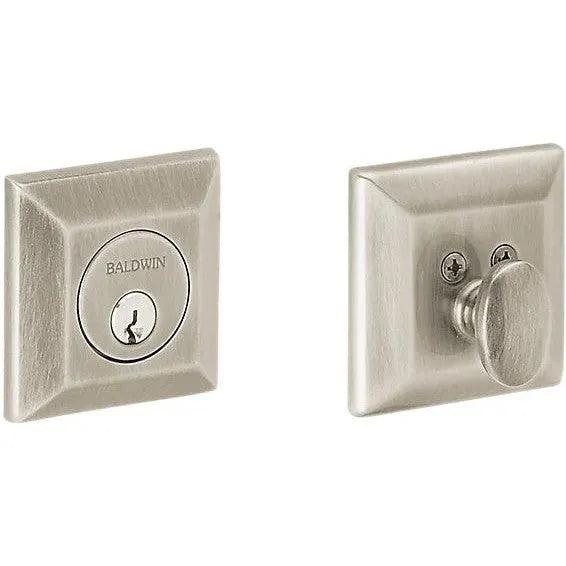 Baldwin Estate 8254 Squared Deadbolt in Lifetime Satin Nickel finish
