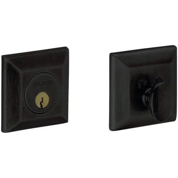 Baldwin Estate 8254 Squared Deadbolt in Satin Black finish