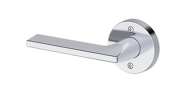 Baldwin Anaheim Hills Lever with Contemporary Round Rosette in Polished Chrome finish