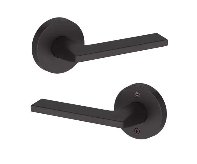Baldwin Anaheim Hills Lever with Contemporary Round Rosette in Venetian Bronze finish