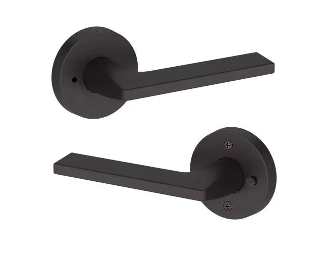 Baldwin Anaheim Hills Lever with Contemporary Round Rosette in Venetian Bronze finish