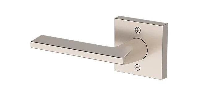 Baldwin Anaheim Hills Lever with Contemporary Square Rosette in Lifetime Satin Nickel finish
