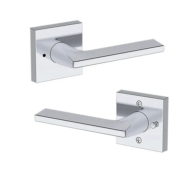 Baldwin Anaheim Hills Lever with Contemporary Square Rosette in Polished Chrome finish