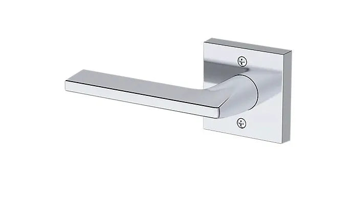 Baldwin Anaheim Hills Lever with Contemporary Square Rosette in Polished Chrome finish