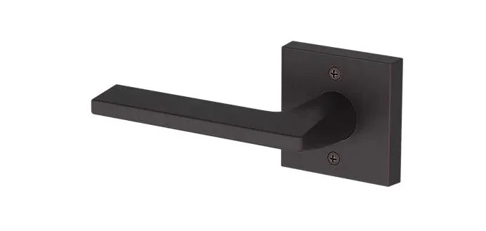 Baldwin Anaheim Hills Lever with Contemporary Square Rosette in Venetian Bronze finish